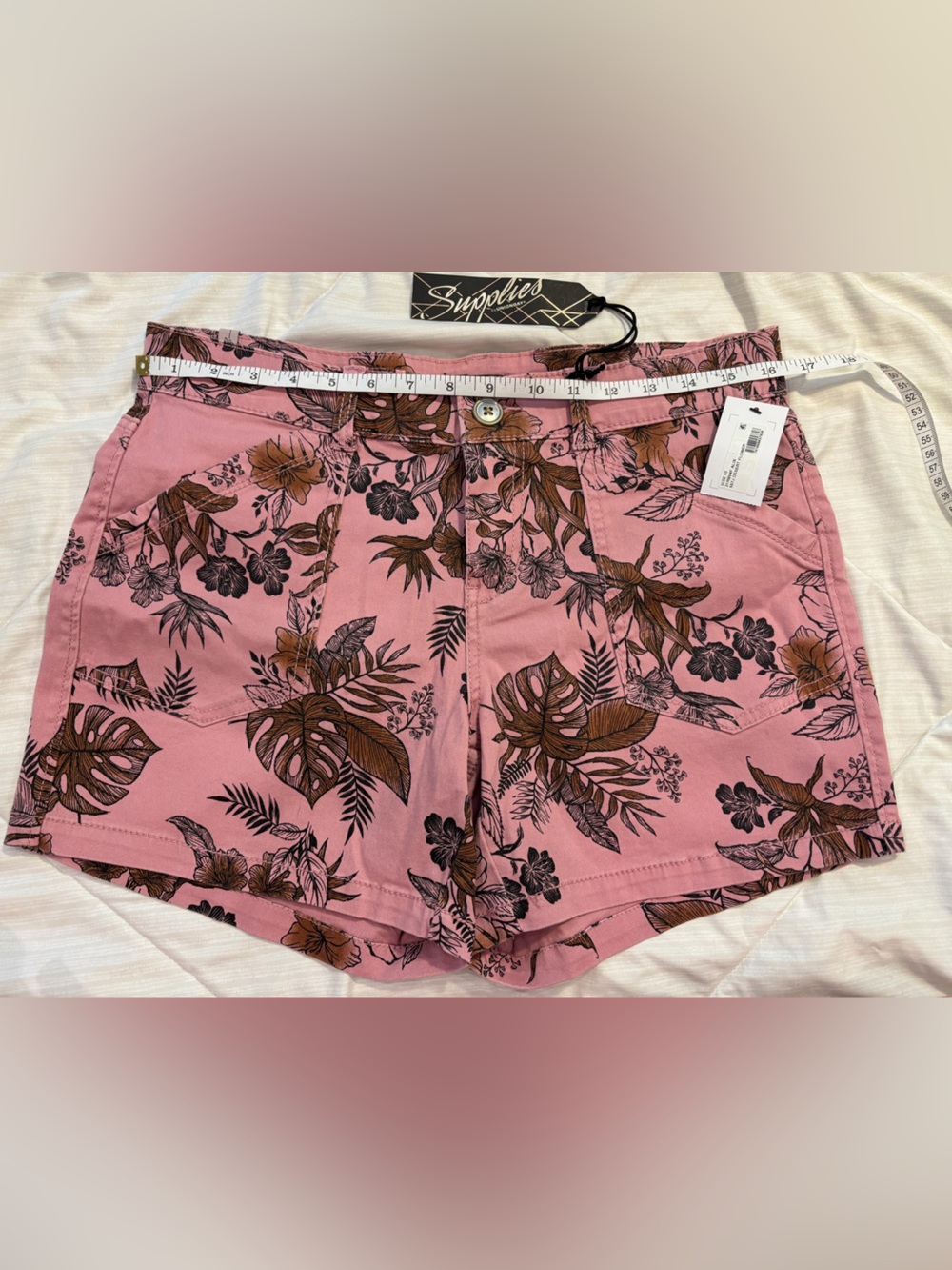 UNIONBAY Pink Tropical Print High Waist Shorts NWT SZ 10